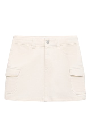 Jupe cargo denim - Beige