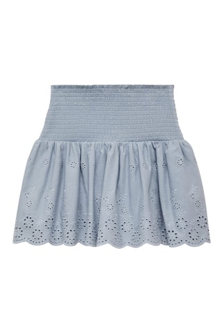 Jupe à volants broderie suisse - Bleu clair