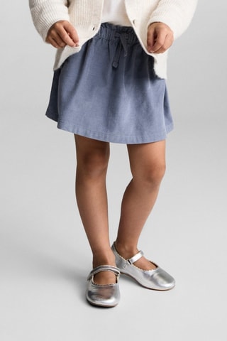 Jupe coton velours côtelé - Bleu