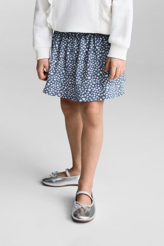 Jupe imprimée florale - Bleu