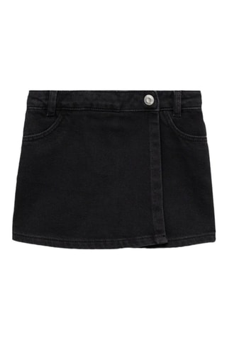Jupe short en jean croisée - Noir