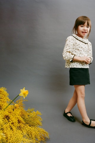 Jupe short en jean croisée - Noir