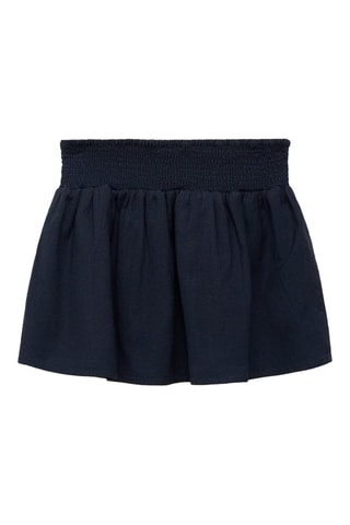 Jupe coton et lin - Bleu marine