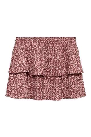 Jupe imprimée volants - Bordeaux