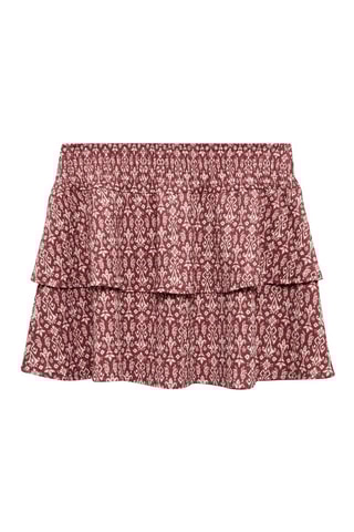 Jupe imprimée volants - Bordeaux