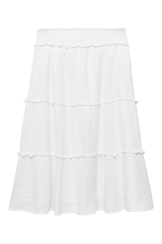 Jupe longue volants - Blanc