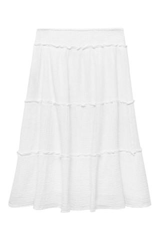 Jupe longue volants - Blanc