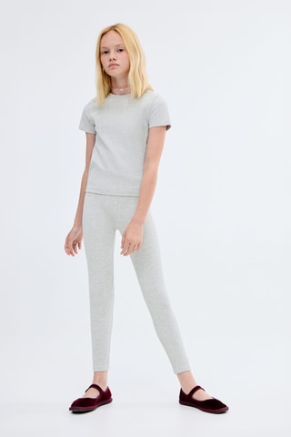 T-shirt coton côtelé - Gris clair