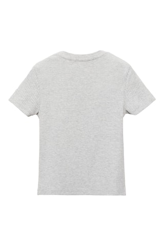 T-shirt coton côtelé - Gris clair
