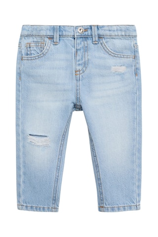 Jean skinny déchirures décoratives - Bleu clair