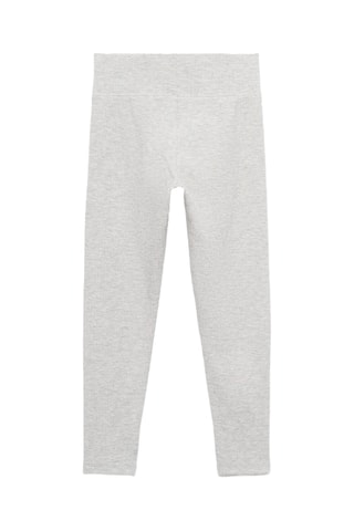 Legging maille côtelée coton - Gris clair