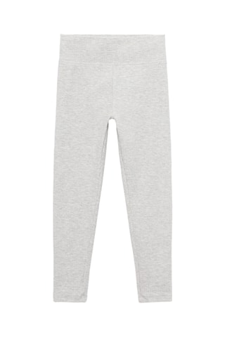 Legging maille côtelée coton - Gris clair