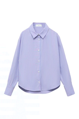 Chemise oversize coton rayures - Bleu