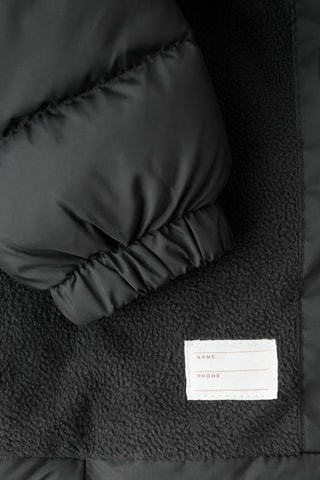 Anorak long matelassé capuche - Noir