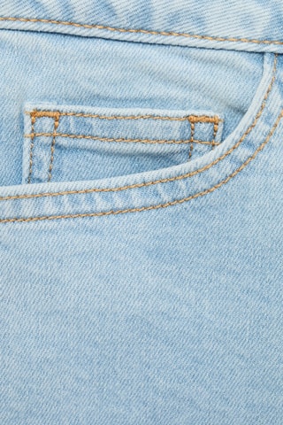 Short en jean revers effilochés - Bleu clair