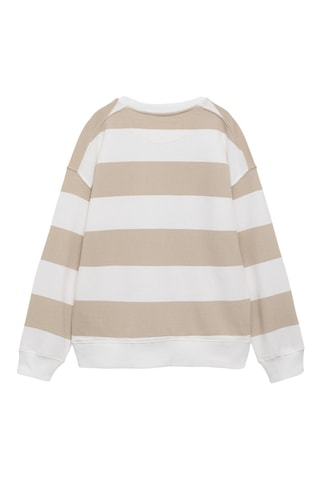 Sweat-shirt coton rayures - Sable