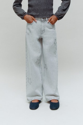 Jean wideleg étoiles - Gris