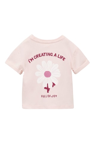 T-shirt détails brodés - Rose