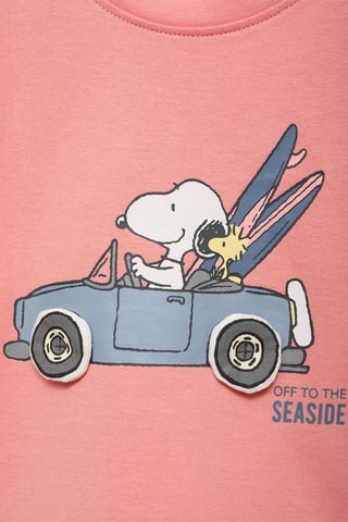 T-shirt imprimé Snoopy - Saumon