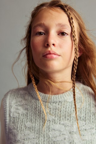 Gilet broderie fleurs - Vert clair