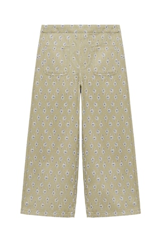 Jupe-culotte fleurs - Vert menthe