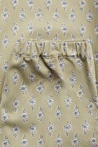 Jupe-culotte fleurs - Vert menthe