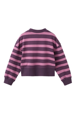 Sweat-shirt coton rayures - Violet