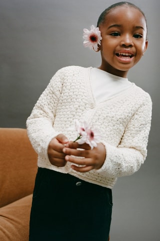 Cardigan ajouré - Écru