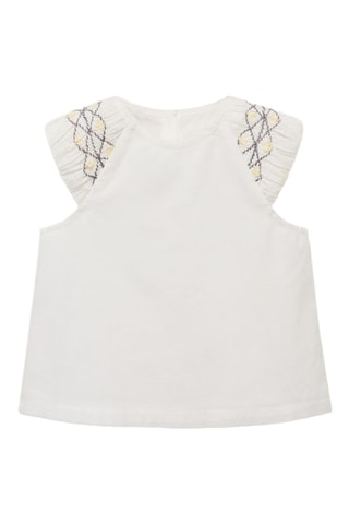 Blouse coton broderies - Blanc