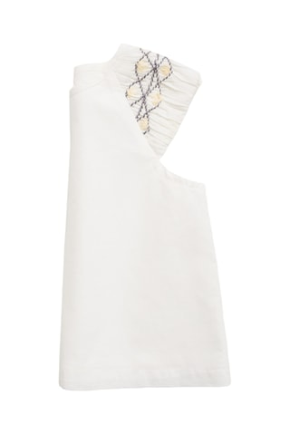 Blouse coton broderies - Blanc