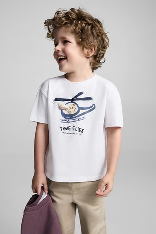 T-shirt coton relief - Blanc