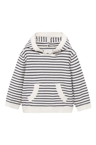 Pull-over rayé texture capuche - Anthracite