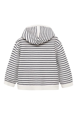 Pull-over rayé texture capuche - Anthracite