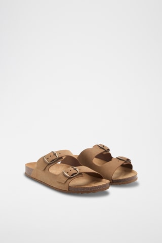 Sandales cuir boucles - Marron