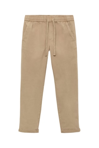 Pantalon taille élastique - Marron