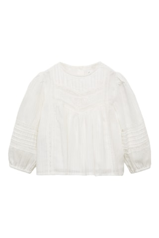 Blouse coton broderies - Blanc