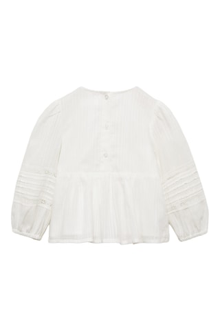 Blouse coton broderies - Blanc