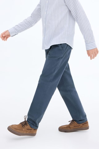 Pantalon taille élastique - Bleu marine