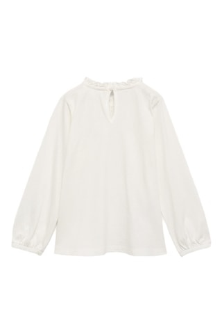 T-shirt col froncé - Blanc