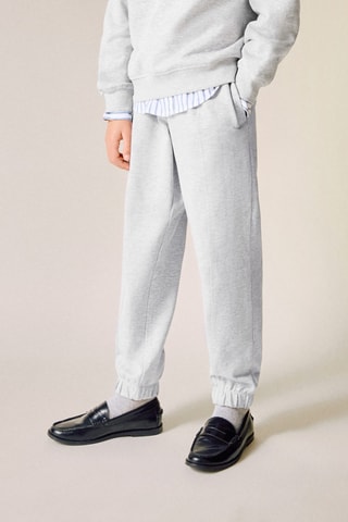 Jogging coton taille élastique - Gris