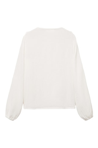 Chemise plissée volants - Écru