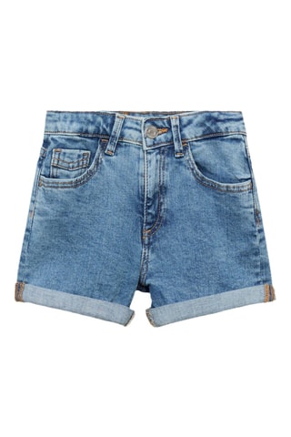 Short en jean droit - Bleu