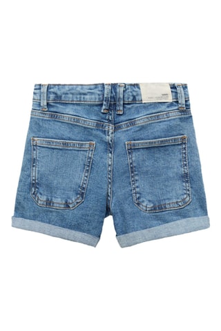 Short en jean droit - Bleu