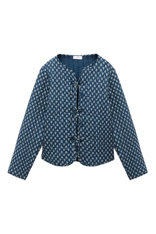 Veste imprimée coton - Bleu marine