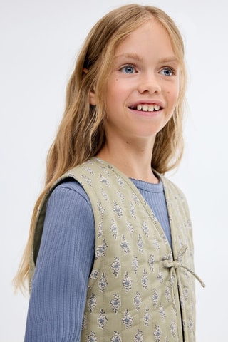 Gilet imprimé fleuri - Vert menthe