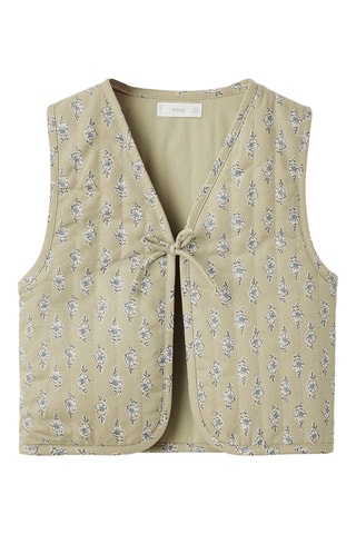 Gilet imprimé fleuri - Vert menthe