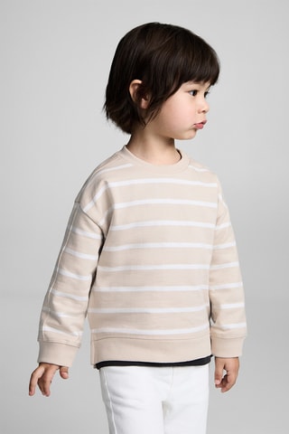 Sweat-shirt coton rayures - Sable