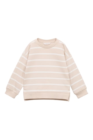 Sweat-shirt coton rayures - Sable
