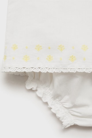 Robe et culotte détails brodés - Blanc