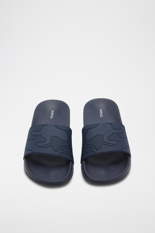 Tongs imprimé style camouflage - Bleu